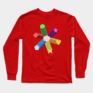 Colorful Abstract Shapes 3d Art Long Sleeve T-Shirt